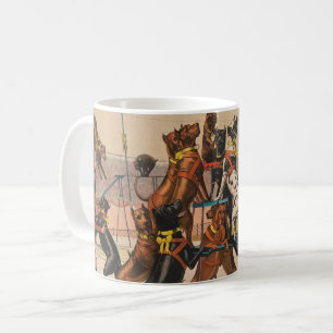Zirkusplakat mit Great Danes und Trainer Kaffeetasse