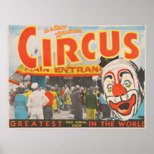 Zirkusplakat von Menschen, die in das Big Top eint Poster