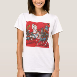 Zirkusplakat von zwei Männern in Wagen beim Rennen T-Shirt
