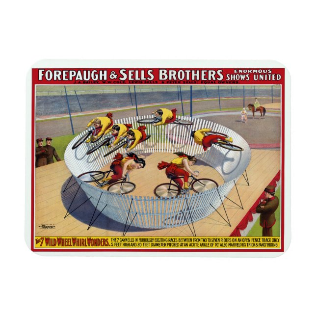 Zirkusposter der sieben Gaynells-Reitbikes Magnet (Horizontal)