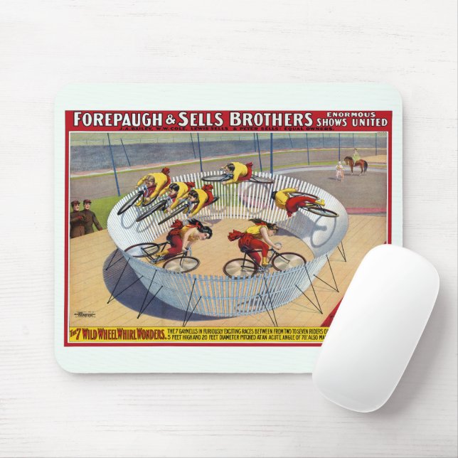 Zirkusposter der sieben Gaynells-Reitbikes Mousepad (Mit Mouse)
