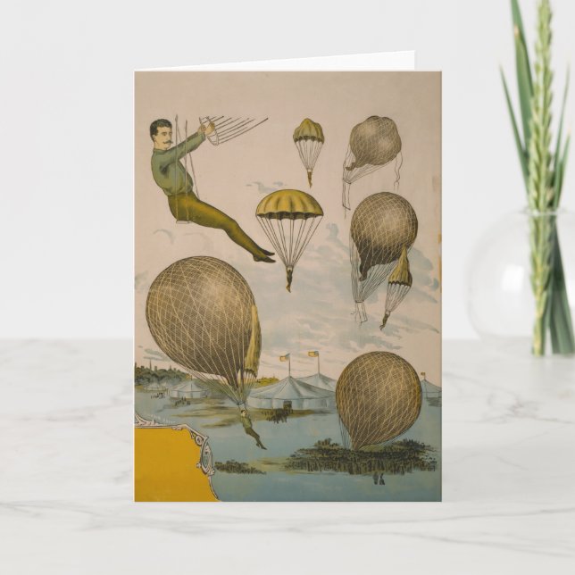Zirkusposter einer Luftballondarstellung Karte (Vorderseite)
