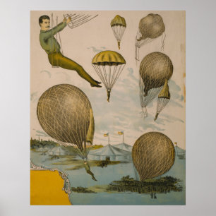 Zirkusposter einer Luftballondarstellung Poster