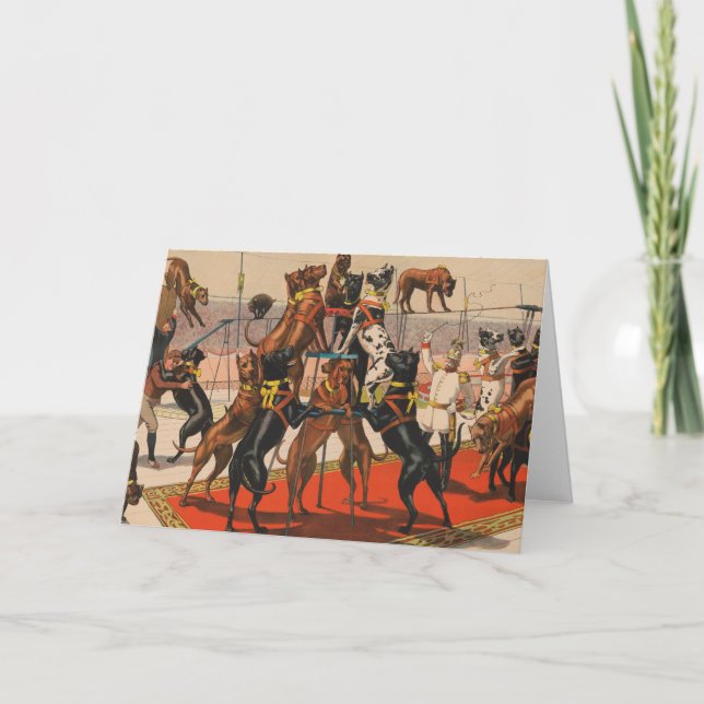 Zirkusposter großer Dänen mit Trainer Karte (Vorderseite)