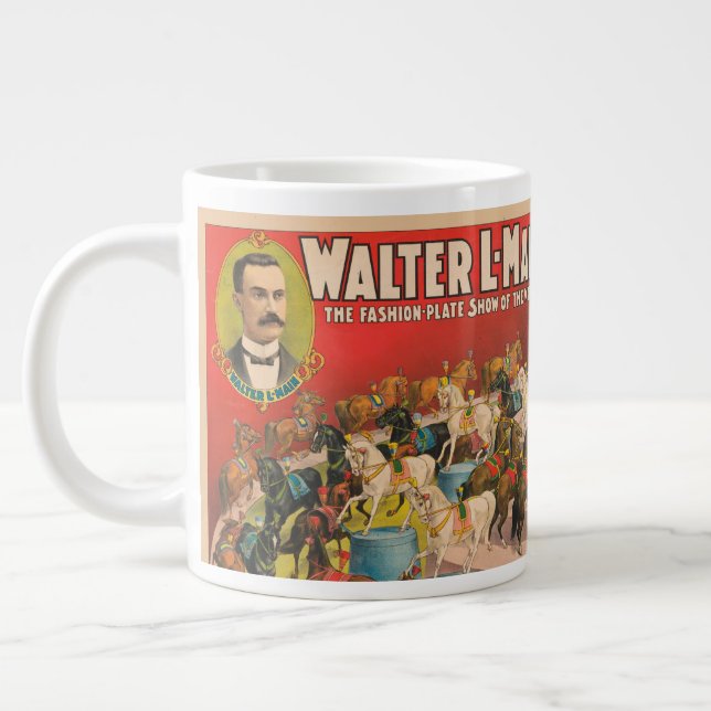 Zirkusposter mit 63 Darstellenden Pferden in einem Jumbo-Tasse (Links)