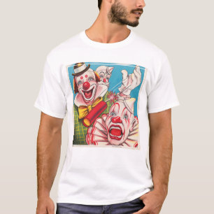 Zirkusposter mit Clown-Gesichtern und Feuerriss T-Shirt