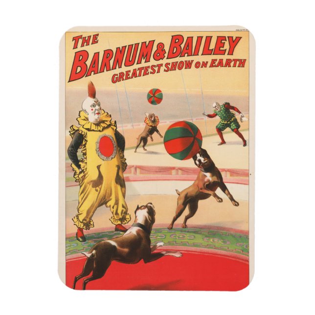 Zirkusposter mit Clowns mit Darstellenden Hunden Magnet (Vertikal)