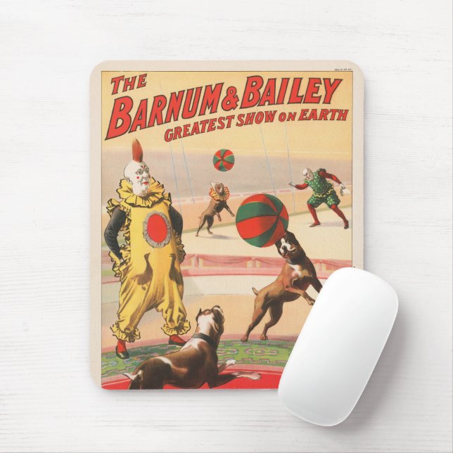 Zirkusposter mit Clowns mit Darstellenden Hunden Mousepad (Mit Mouse)