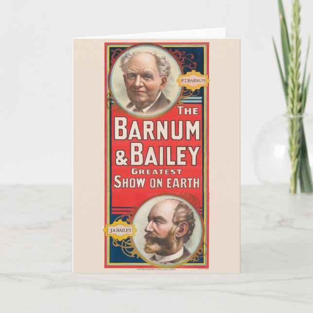 Zirkusposter mit Portraits von Barnum & Bailey Karte (Vorderseite)