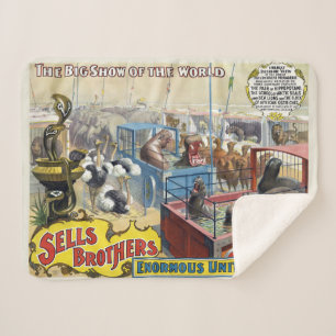 Zirkusposter mit Wildtieren in Käfigen Sherpadecke