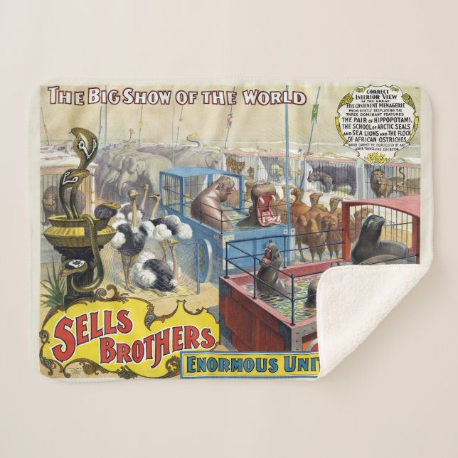 Zirkusposter mit Wildtieren in Käfigen Sherpadecke (Vorderseite (Horizontal))