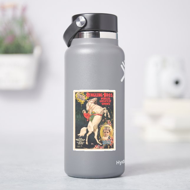 Zirkusposter von Frau Ada Castello auf einem Pferd Aufkleber (HydroFlask)