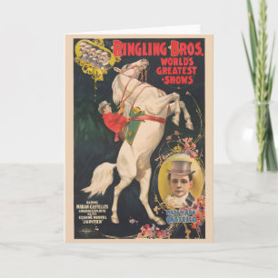 Zirkusposter von Frau Ada Castello auf einem Pferd Karte