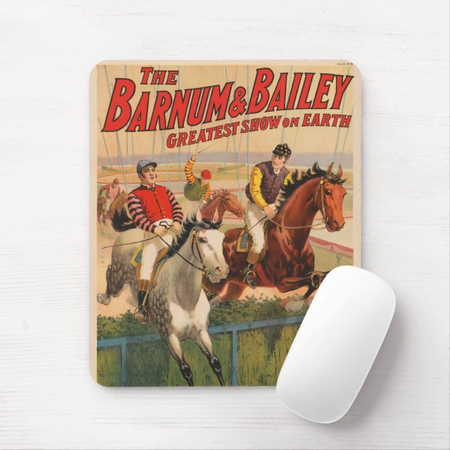 Zirkusposter von Jockeys auf Pferden, die eine Hec Mousepad (Mit Mouse)