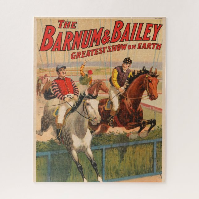 Zirkusposter von Jockeys auf Pferden, die eine Hec Puzzle (Vertikal)