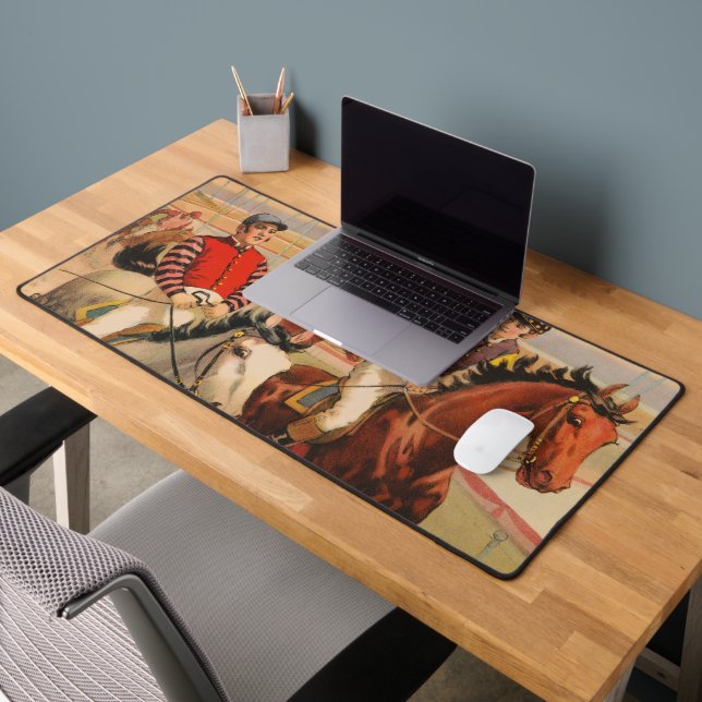 Zirkusposter von Jockeys auf Pferden, die eine Hec Schreibtischunterlage (Büro 2)