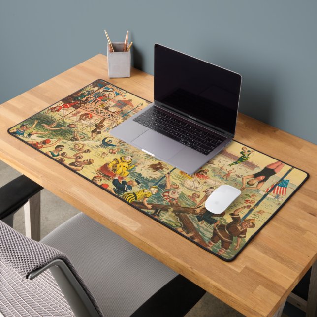 Zirkusposter von Menschen in Kostümen Darstellend Schreibtischunterlage (Büro 2)