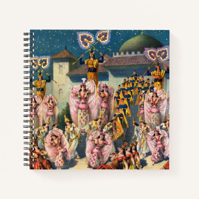 Zirkusposter vor dem maurischen König Notizbuch (Vorderseite)