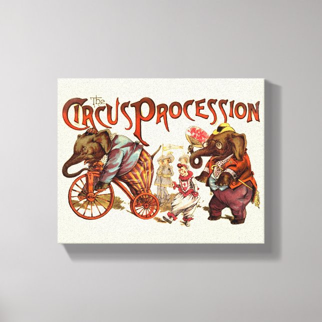 Zirkusprozession Elefantenantik Kunst Leinwanddruck (Vorderseite)