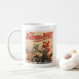 Zirkusrennen mit Männern, die auf zwei Pferden sit Kaffeetasse