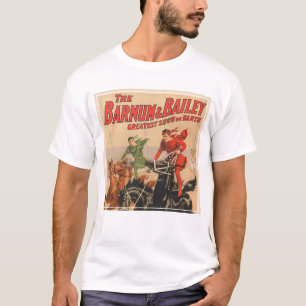 Zirkusrennen mit Männern, die auf zwei Pferden sit T-Shirt