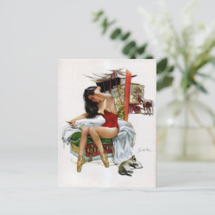 Zirkusschönheit Vintage Art Pin-Up Mädchen Postkarte