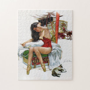 Zirkusschönheit Vintage Art Pin-Up Mädchen Puzzle