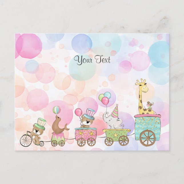 Zirkustiere Postkarte (Vorderseite)