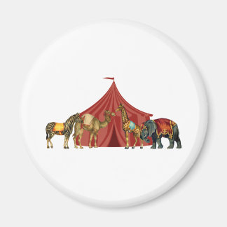 Zirkustiere und Zelte Magnet