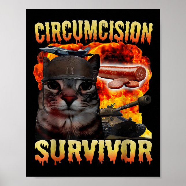 Zirkustin Survivor Funny Odely Specific Cat Mem Poster (Vorne)