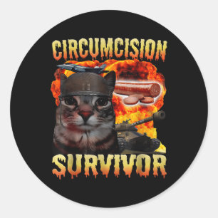 Zirkustin Survivor Funny Odely Specific Cat Mem Runder Aufkleber