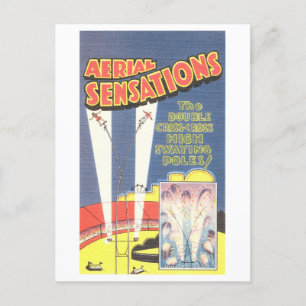 Zirkuswerbung im Vintage-Stil: Hochmast-Nummer Postkarte