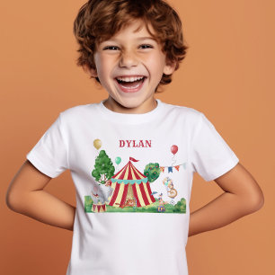 Zirkuszelt und Karneval-Tiere Kinder Name T-Shirt