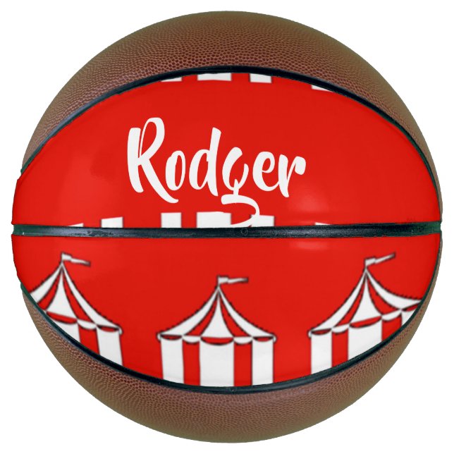 Zirkuszelte in Rot und Weiß Basketball (Vorderseite)
