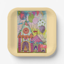 Zirkuszelte und Balloons-2 Pappteller