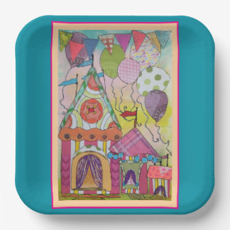 Zirkuszelte und Balloons Pappteller
