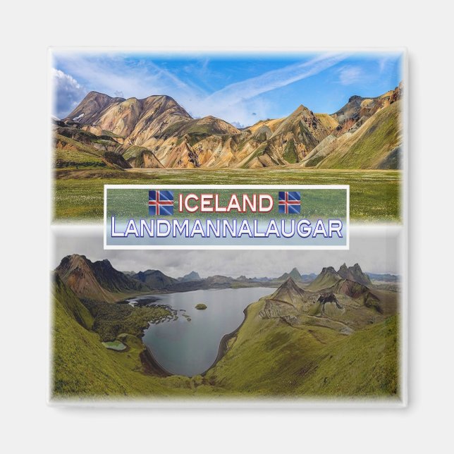 zIS003 LANDMANNALAUGAR, Island, Kühlschrank Magnet (Vorne)