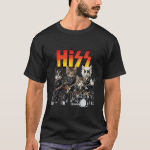 Zisch-Kätzchen-Rocker Lustige Katze Rock Langarm T-Shirt