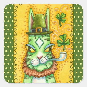 ZISCHEN UND FITZ KOBOLD, ST. PADDY'S DAY LUSTIGE K QUADRATISCHER AUFKLEBER