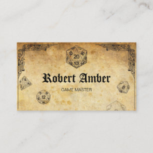 Zistomisierbare RPG-Würfel GM-Visitenkarte Visitenkarte