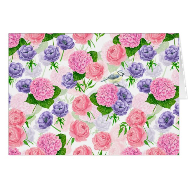 Zistvogel und Blume (Vorderseite (Horizontal))