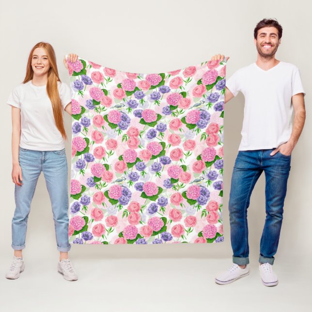 Zistvogel und Blume Fleecedecke (Beispiel)