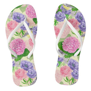 Zistvogel und Blume Flip Flops
