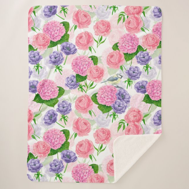 Zistvogel und Blume Sherpadecke (Vorderseite)