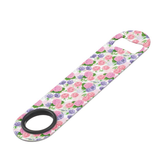 Zistvogel und Blume Speed Flaschenöffner (Vorderseite Schrägansicht)