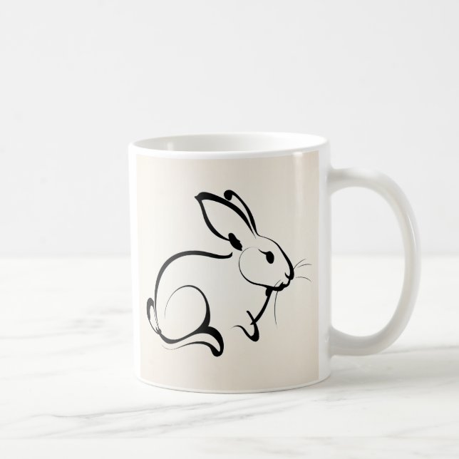 Zit&Bit Artistry - Unique Rabbit Zodiac Design Kaffeetasse (Rechts)