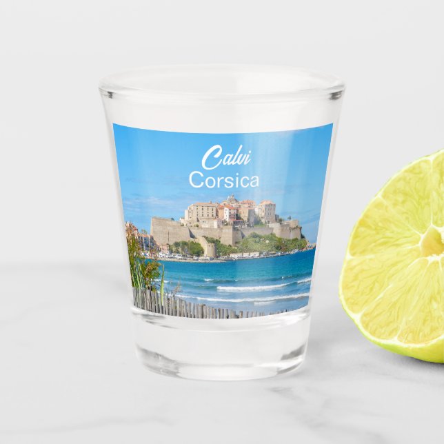 Zitadelle von Korsika in Calvi Schnapsglas (Vorderseite)