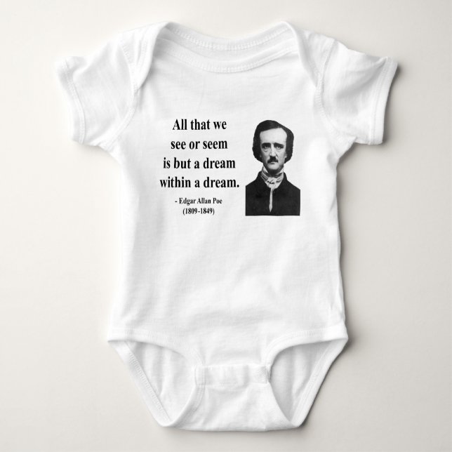 Zitat 1b Edgar Allen Poe Baby Strampler (Vorderseite)