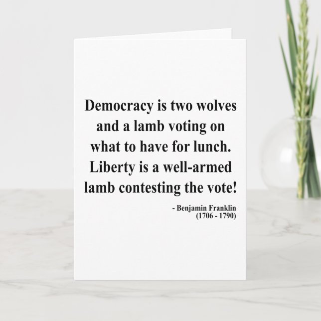 Zitat 2a Bens Franklin Karte (Vorderseite)