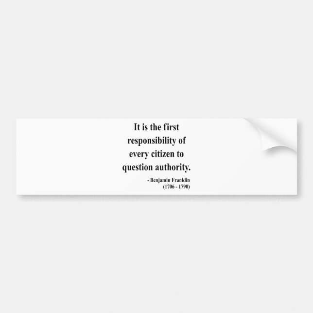 Zitat 3a Bens Franklin Autoaufkleber (Vorne)